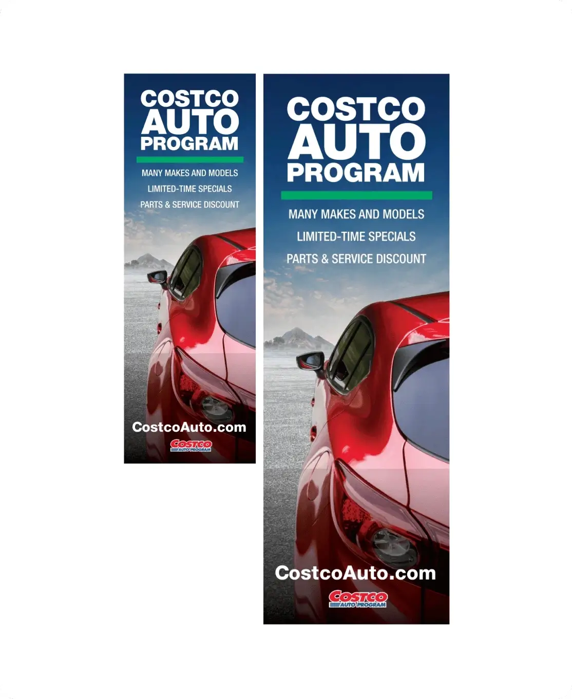 Costco Auto Program branded banner designs